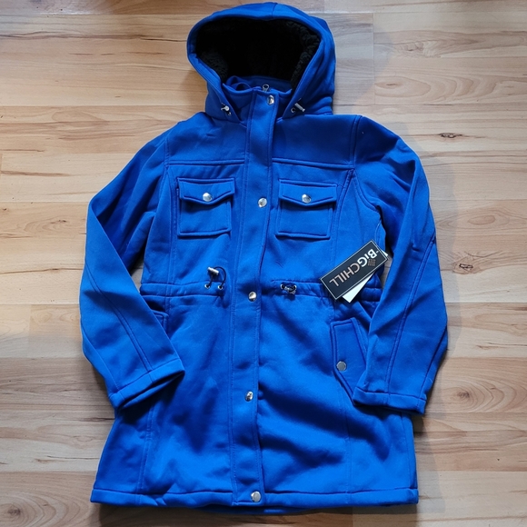 Big Chill Royal Blue Sherpa Hooded Anorak - Picture 2 of 9